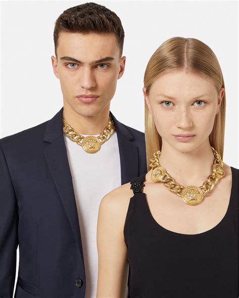 versace chain reaction medusa|Versace gold chain necklace.